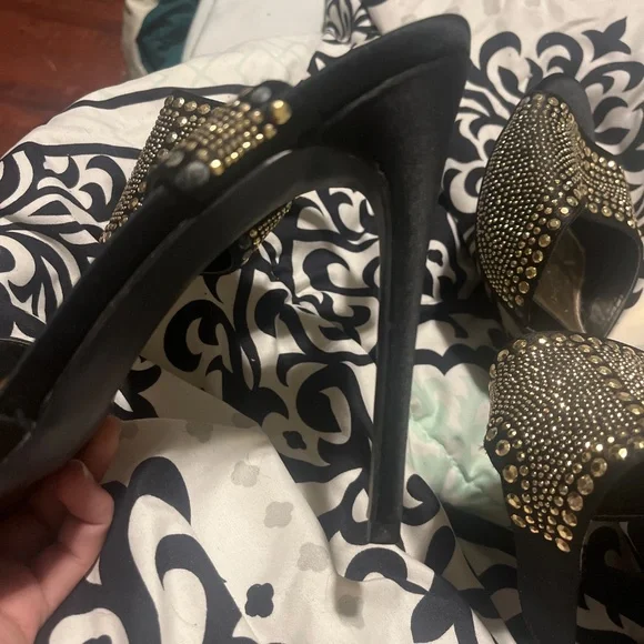 Steve Madden Gold Rhinestone Heels - Picture 5 of 5